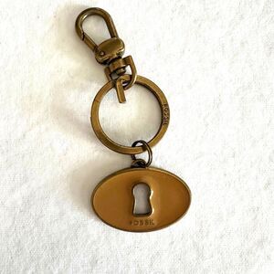 Fossil Keyhole Key Fob Metal & Enamel Keychain